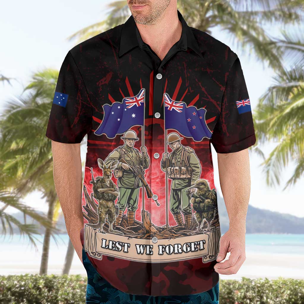 Australia And New Zealand ANZAC Day Hawaiian Shirt Soldiers Lest We Forget LT05 - Polynesian Pride