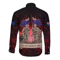 Australia And New Zealand ANZAC Day Long Sleeve Button Shirt Soldiers Lest We Forget LT05 - Polynesian Pride