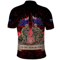 Australia and New Zealand ANZAC Day Polo Shirt - Soldiers Lest We Forget LT05 - Polynesian Pride