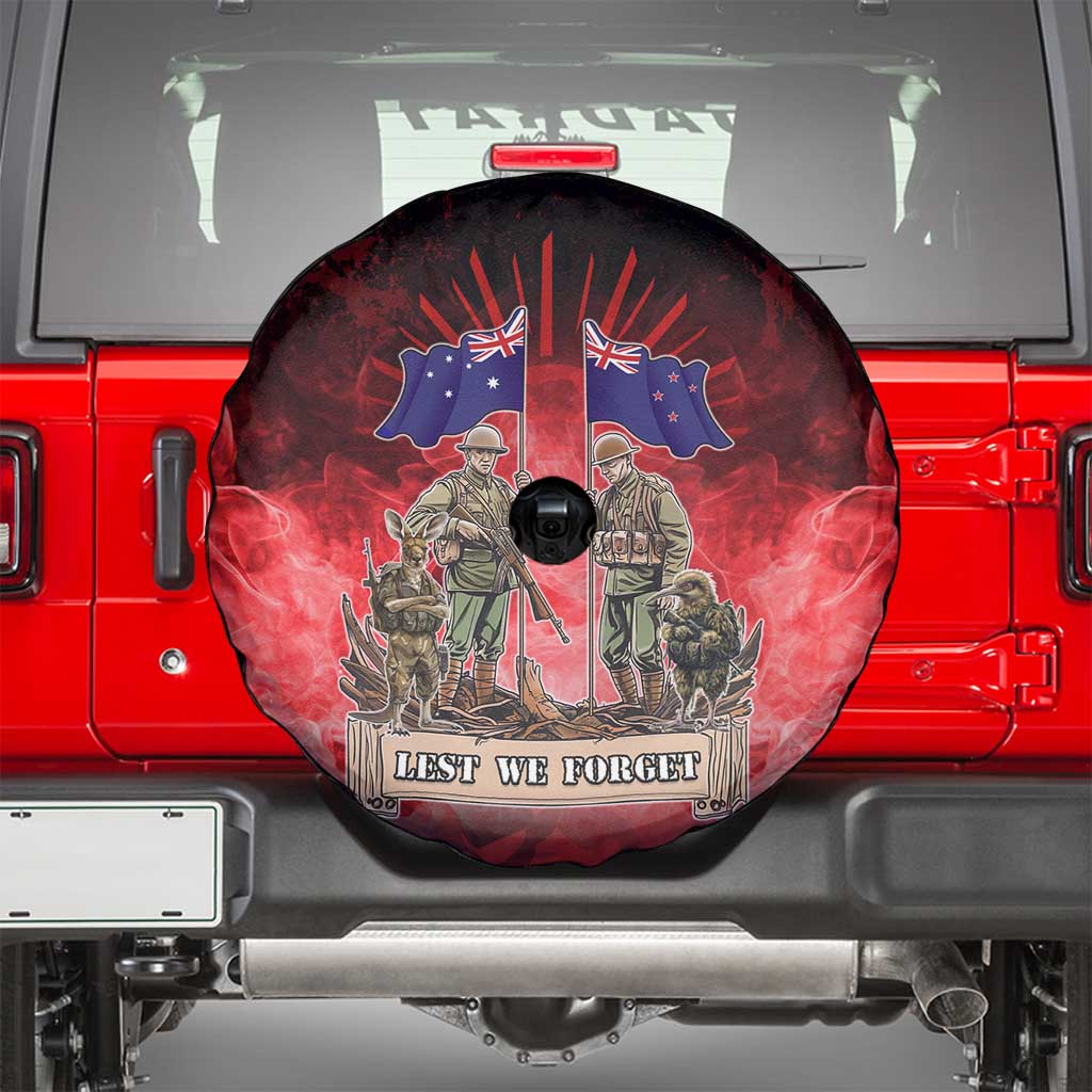 Australia And New Zealand ANZAC Day Spare Tire Cover Soldiers Lest We Forget LT05 - Polynesian Pride