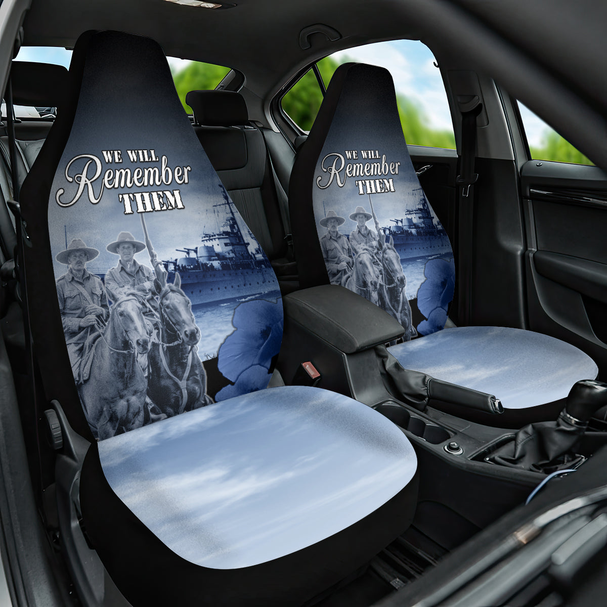 New Zealand ANZAC Day Car Seat Cover HMNZS Achilles We Will Remember Them LT05 One Size Blue - Polynesian Pride