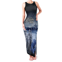 New Zealand ANZAC Day Family Matching Tank Maxi Dress and Hawaiian Shirt HMNZS Achilles We Will Remember Them LT05 Mom's Dress Blue - Polynesian Pride