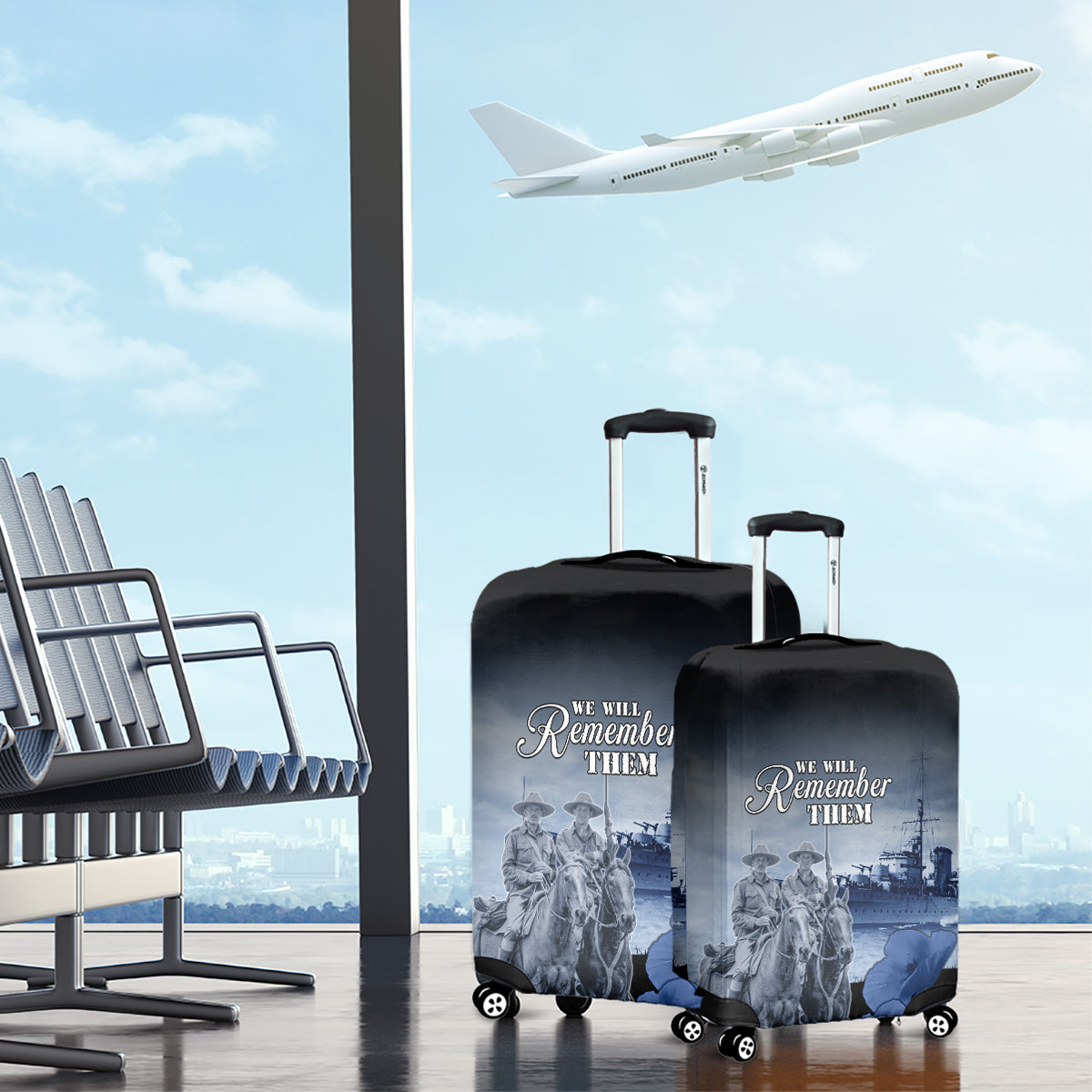 New Zealand ANZAC Day Luggage Cover HMNZS Achilles We Will Remember Them LT05 - Polynesian Pride