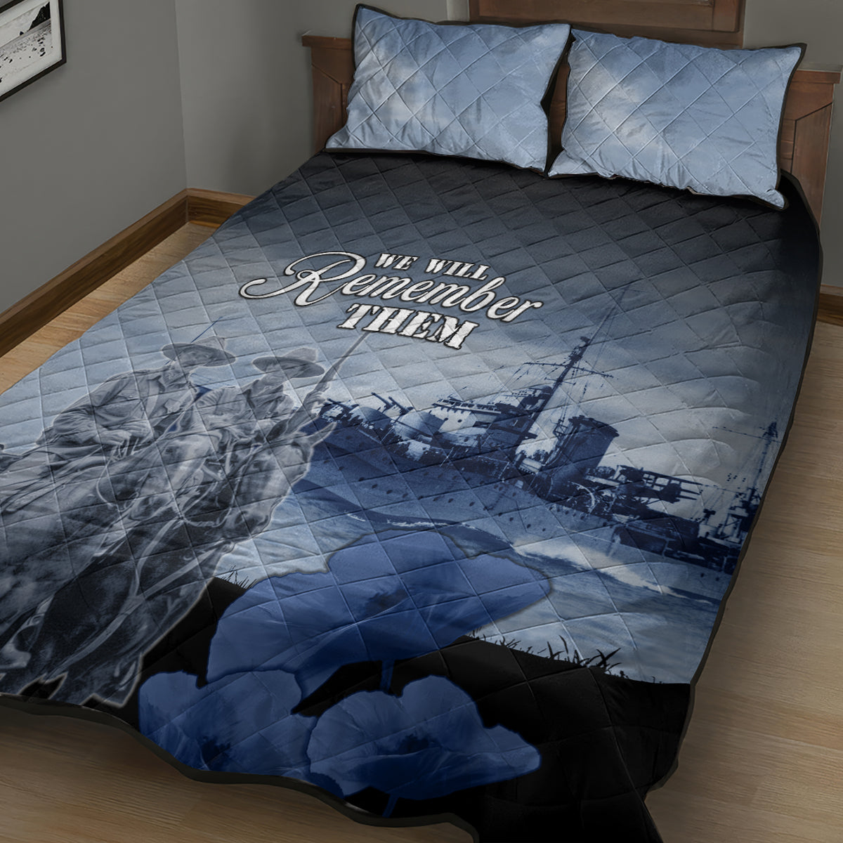 New Zealand ANZAC Day Quilt Bed Set HMNZS Achilles We Will Remember Them LT05 - Polynesian Pride