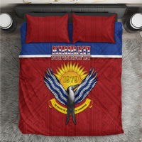 Kiribati 45th Independence Day Bedding Set Lesser Frigatebird Tribal Pattern
