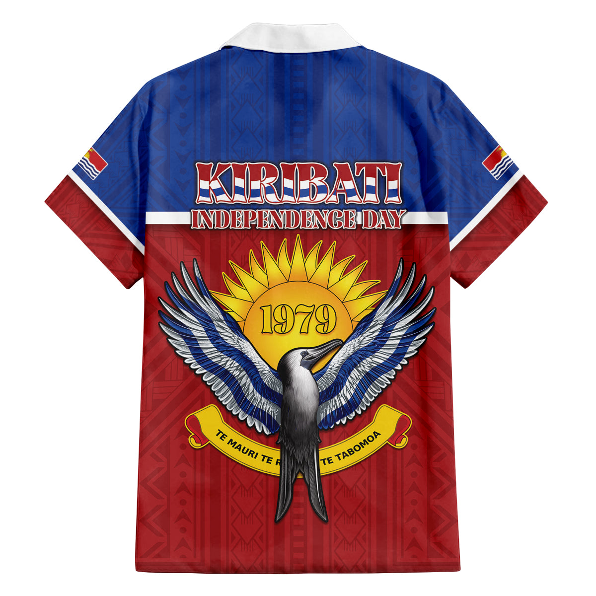 Kiribati 45th Independence Day Family Matching Long Sleeve Bodycon Dress and Hawaiian Shirt Lesser Frigatebird Tribal Pattern LT05 - Polynesian Pride