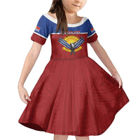 Kiribati 45th Independence Day Family Matching Mermaid Dress and Hawaiian Shirt Lesser Frigatebird Tribal Pattern LT05 Daughter's Dress Red - Polynesian Pride