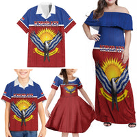 Kiribati 45th Independence Day Family Matching Off Shoulder Maxi Dress and Hawaiian Shirt Lesser Frigatebird Tribal Pattern LT05 - Polynesian Pride