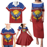 Kiribati 45th Independence Day Family Matching Puletasi and Hawaiian Shirt Lesser Frigatebird Tribal Pattern LT05 - Polynesian Pride