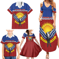 Kiribati 45th Independence Day Family Matching Summer Maxi Dress and Hawaiian Shirt Lesser Frigatebird Tribal Pattern LT05 - Polynesian Pride