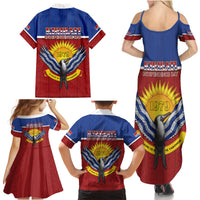 Kiribati 45th Independence Day Family Matching Summer Maxi Dress and Hawaiian Shirt Lesser Frigatebird Tribal Pattern LT05 - Polynesian Pride
