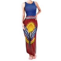 Kiribati 45th Independence Day Family Matching Tank Maxi Dress and Hawaiian Shirt Lesser Frigatebird Tribal Pattern LT05 Mom's Dress Red - Polynesian Pride