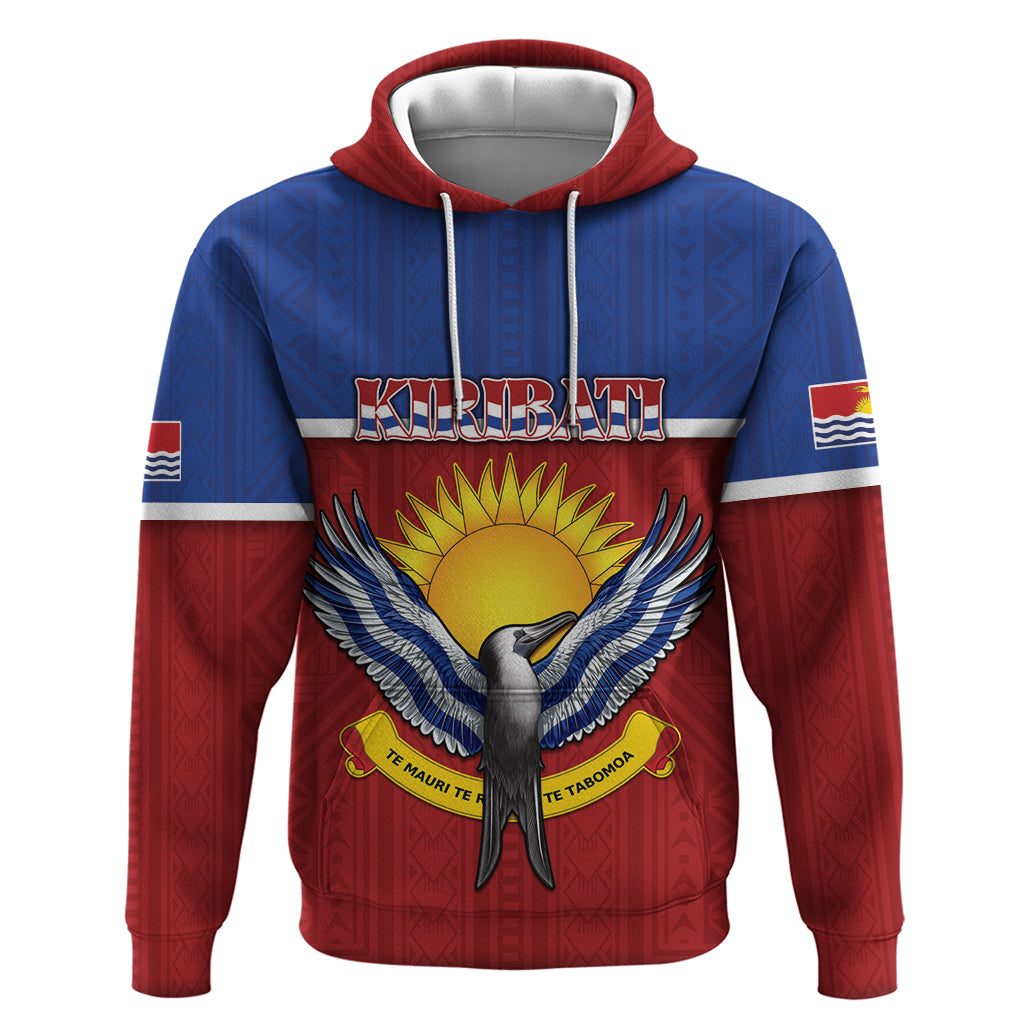Kiribati 45th Independence Day Hoodie Lesser Frigatebird Tribal Pattern LT05 Pullover Hoodie Red - Polynesian Pride