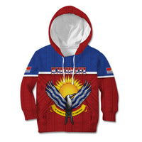 Kiribati 45th Independence Day Kid Hoodie Lesser Frigatebird Tribal Pattern LT05 Hoodie Red - Polynesian Pride