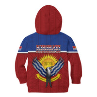 Kiribati 45th Independence Day Kid Hoodie Lesser Frigatebird Tribal Pattern LT05 - Polynesian Pride