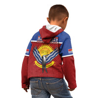 Kiribati 45th Independence Day Kid Hoodie Lesser Frigatebird Tribal Pattern LT05 - Polynesian Pride
