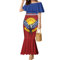 Kiribati 45th Independence Day Mermaid Dress Lesser Frigatebird Tribal Pattern LT05 Women Red - Polynesian Pride