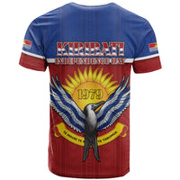Kiribati 45th Independence Day T Shirt Lesser Frigatebird Tribal Pattern