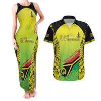 Vanuatu 46th Independence Couples Matching Tank Maxi Dress and Hawaiian Shirt Special Style LT05 Yellow - Polynesian Pride