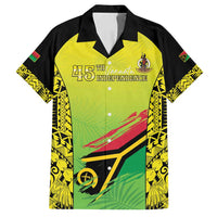 Vanuatu 45th Independence Family Matching Long Sleeve Bodycon Dress and Hawaiian Shirt Special Style LT05 Dad's Shirt - Short Sleeve Yellow - Polynesian Pride