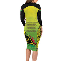 Vanuatu 45th Independence Family Matching Long Sleeve Bodycon Dress and Hawaiian Shirt Special Style LT05 - Polynesian Pride