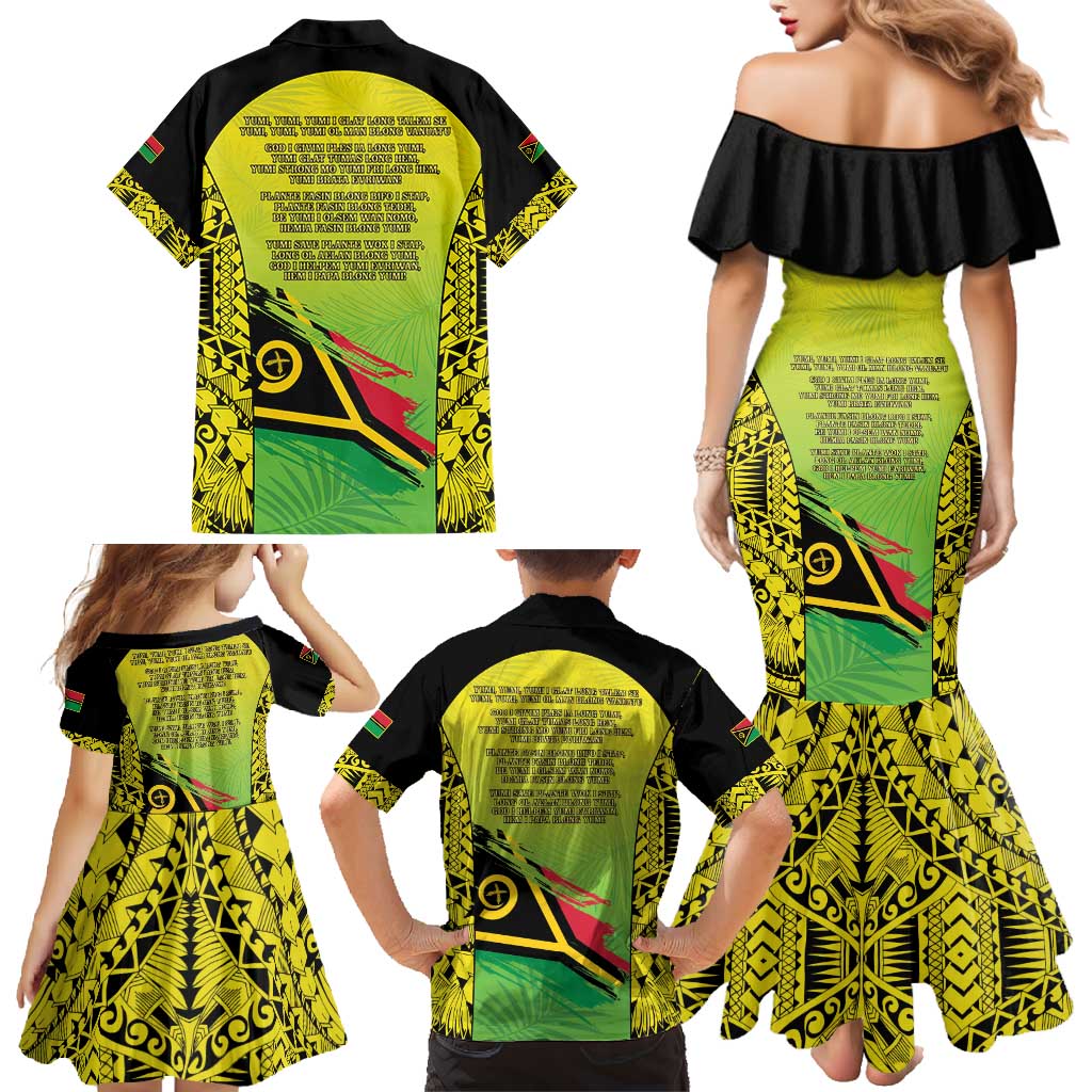 Vanuatu 45th Independence Family Matching Mermaid Dress and Hawaiian Shirt Special Style LT05 - Polynesian Pride