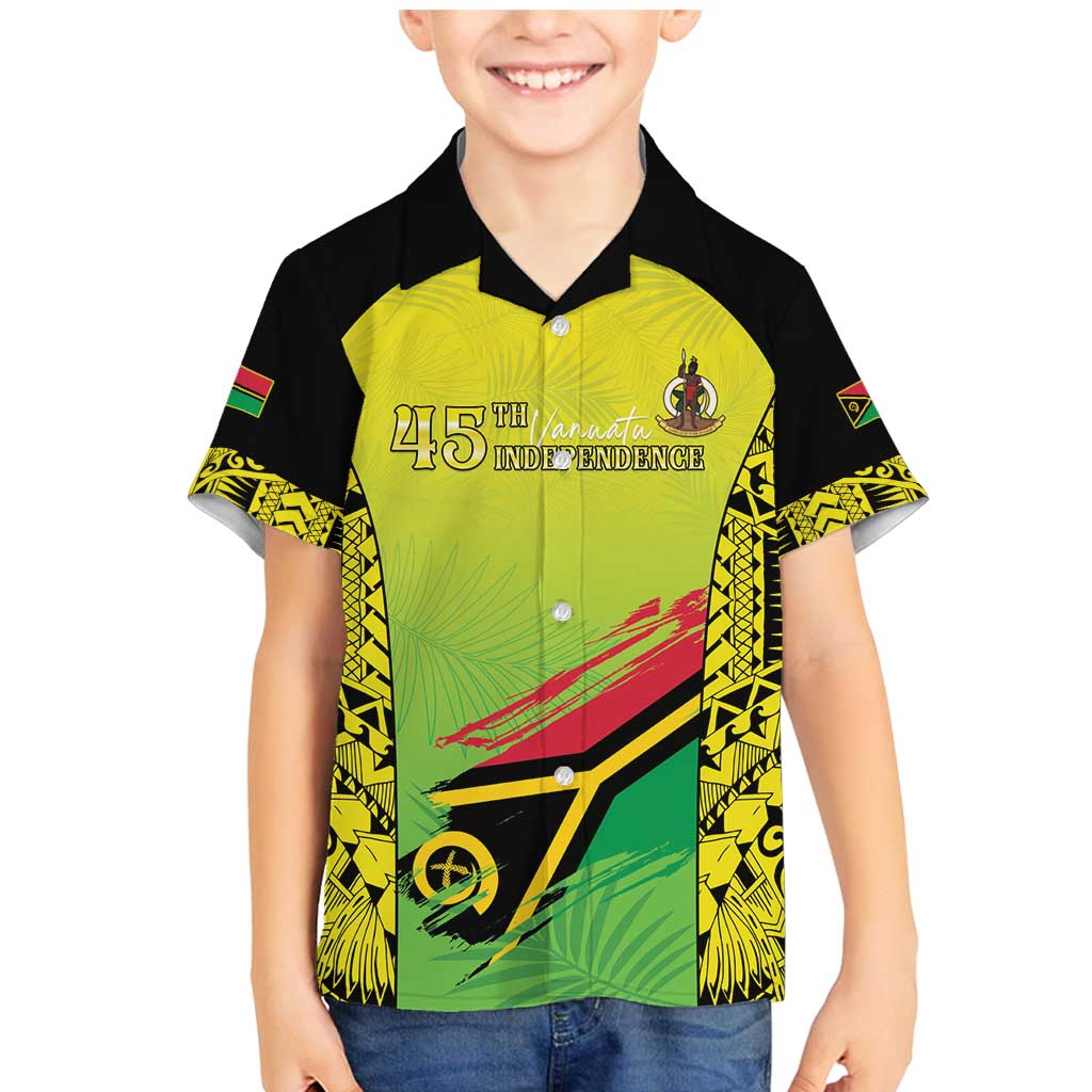 Vanuatu 45th Independence Family Matching Mermaid Dress and Hawaiian Shirt Special Style LT05 Son's Shirt Yellow - Polynesian Pride