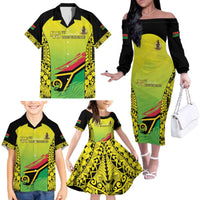 Vanuatu 45th Independence Family Matching Off The Shoulder Long Sleeve Dress and Hawaiian Shirt Special Style LT05 - Polynesian Pride