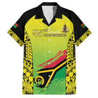 Vanuatu 45th Independence Family Matching Off The Shoulder Long Sleeve Dress and Hawaiian Shirt Special Style LT05 Dad's Shirt - Short Sleeve Yellow - Polynesian Pride