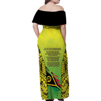 Vanuatu 45th Independence Family Matching Off Shoulder Maxi Dress and Hawaiian Shirt Special Style LT05 - Polynesian Pride
