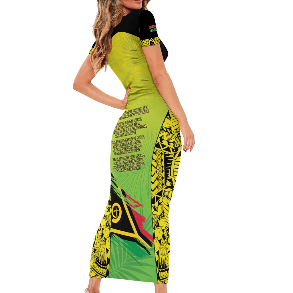 Vanuatu 45th Independence Family Matching Short Sleeve Bodycon Dress and Hawaiian Shirt Special Style LT05 - Polynesian Pride