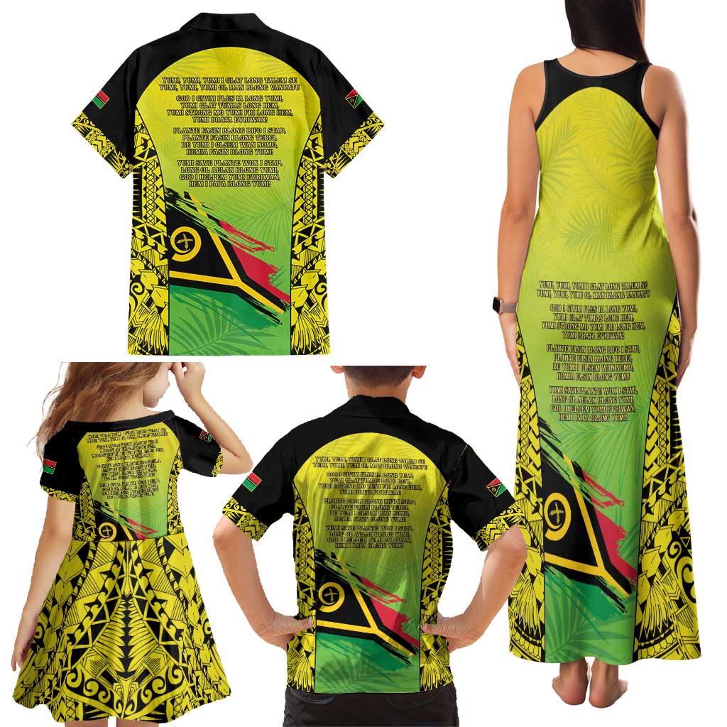 Vanuatu 45th Independence Family Matching Tank Maxi Dress and Hawaiian Shirt Special Style LT05 - Polynesian Pride