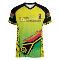 Vanuatu 46th Independence Women V-Neck T-Shirt Special Style LT05 Female Yellow - Polynesian Pride