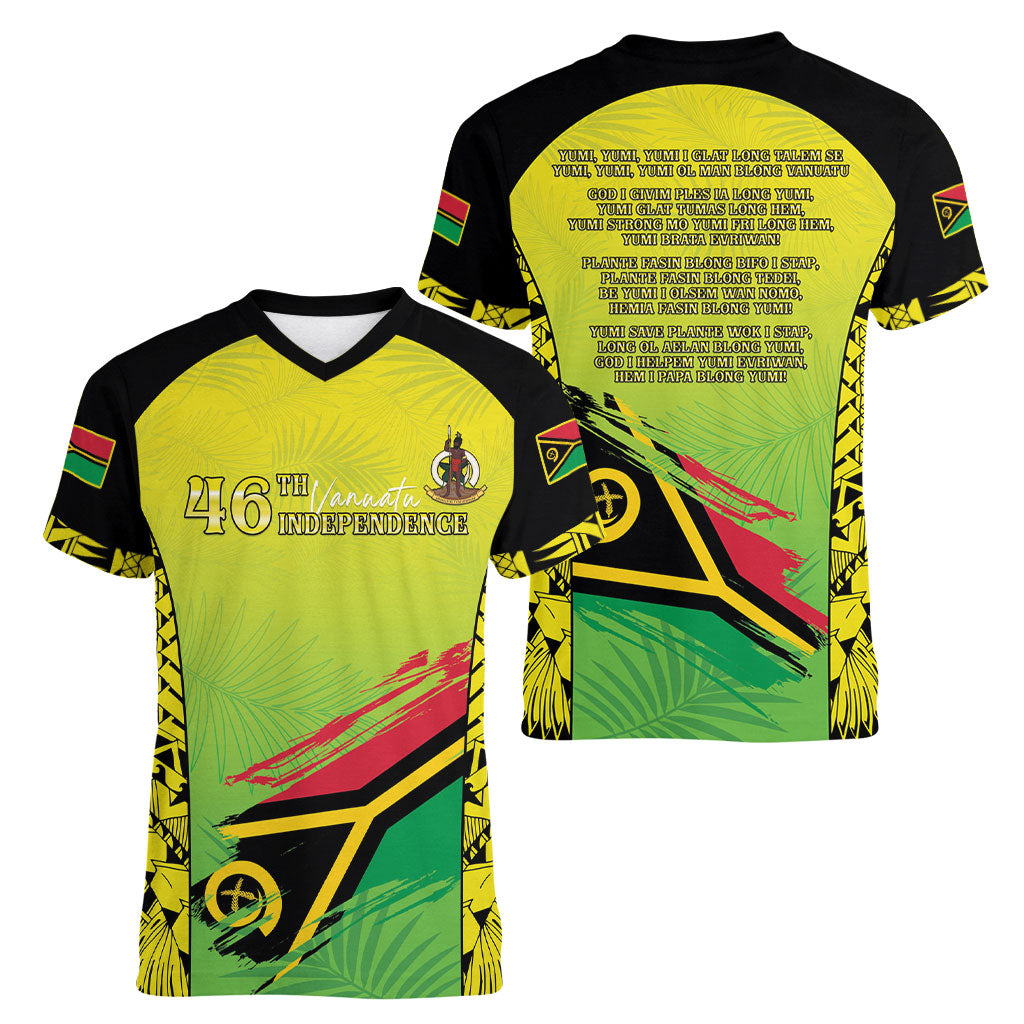 Vanuatu 46th Independence Women V-Neck T-Shirt Special Style LT05 - Polynesian Pride