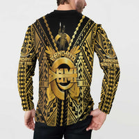 Vanuatu 45th Anniversary Of Independence Button Sweatshirt Gold Style - Polynesian Pride