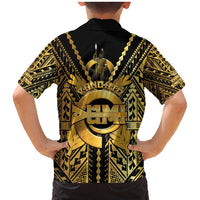Vanuatu 45th Anniversary Of Independence Family Matching Mermaid Dress and Hawaiian Shirt Gold Style LT05 - Polynesian Pride