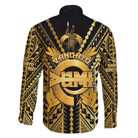 Vanuatu 45th Anniversary Of Independence Family Matching Off Shoulder Maxi Dress and Hawaiian Shirt Gold Style LT05 - Polynesian Pride