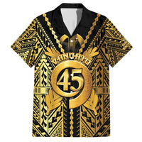 Vanuatu 45th Anniversary Of Independence Family Matching Puletasi and Hawaiian Shirt Gold Style LT05 Dad's Shirt - Short Sleeve Gold - Polynesian Pride