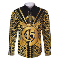 Vanuatu 45th Anniversary Of Independence Family Matching Summer Maxi Dress and Hawaiian Shirt Gold Style LT05 Dad's Shirt - Long Sleeve Gold - Polynesian Pride