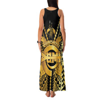 Vanuatu 45th Anniversary Of Independence Family Matching Tank Maxi Dress and Hawaiian Shirt Gold Style LT05 - Polynesian Pride