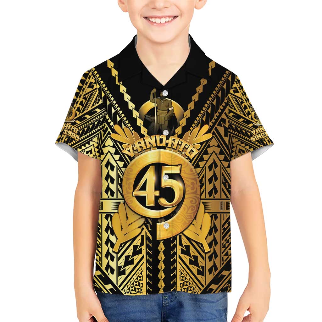 Vanuatu 45th Anniversary Of Independence Hawaiian Shirt Gold Style - Polynesian Pride