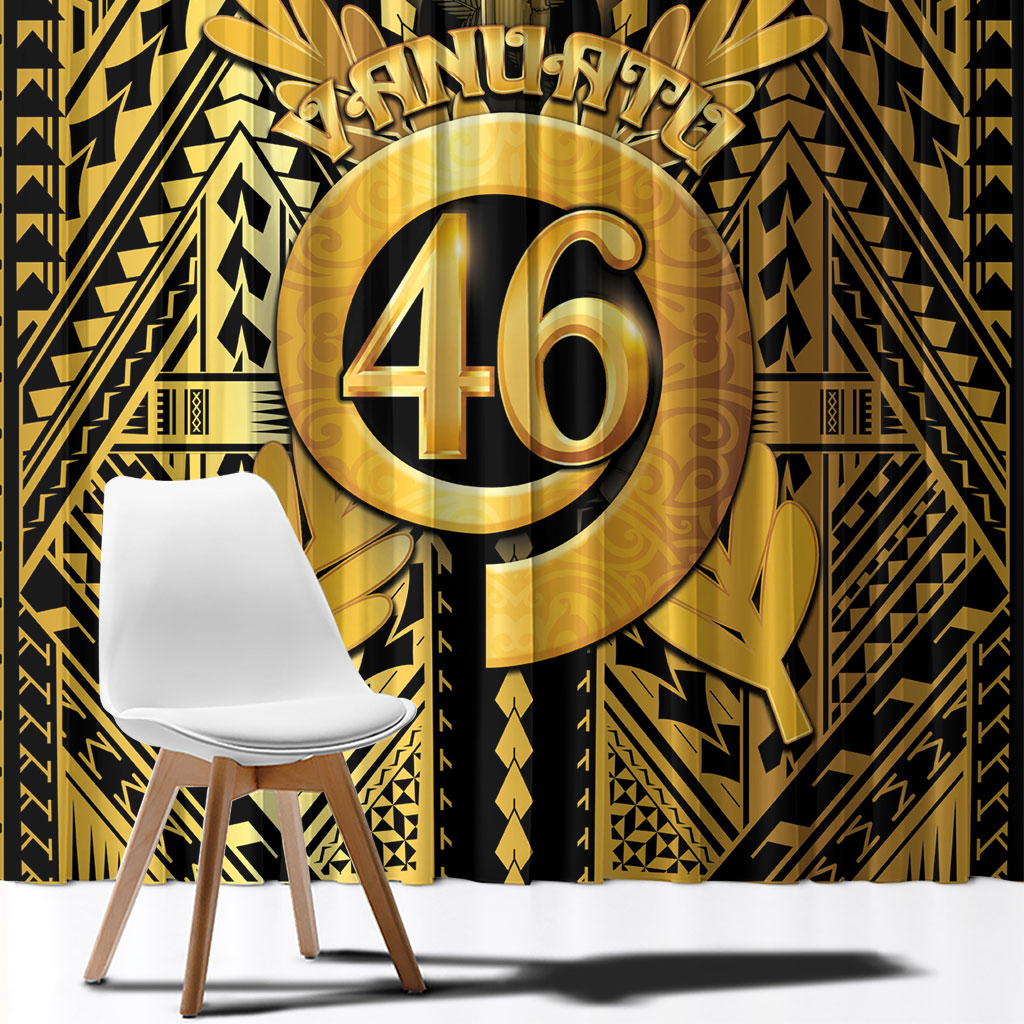 Vanuatu 46th Anniversary Of Independence Window Curtain Gold Style LT05 - Polynesian Pride