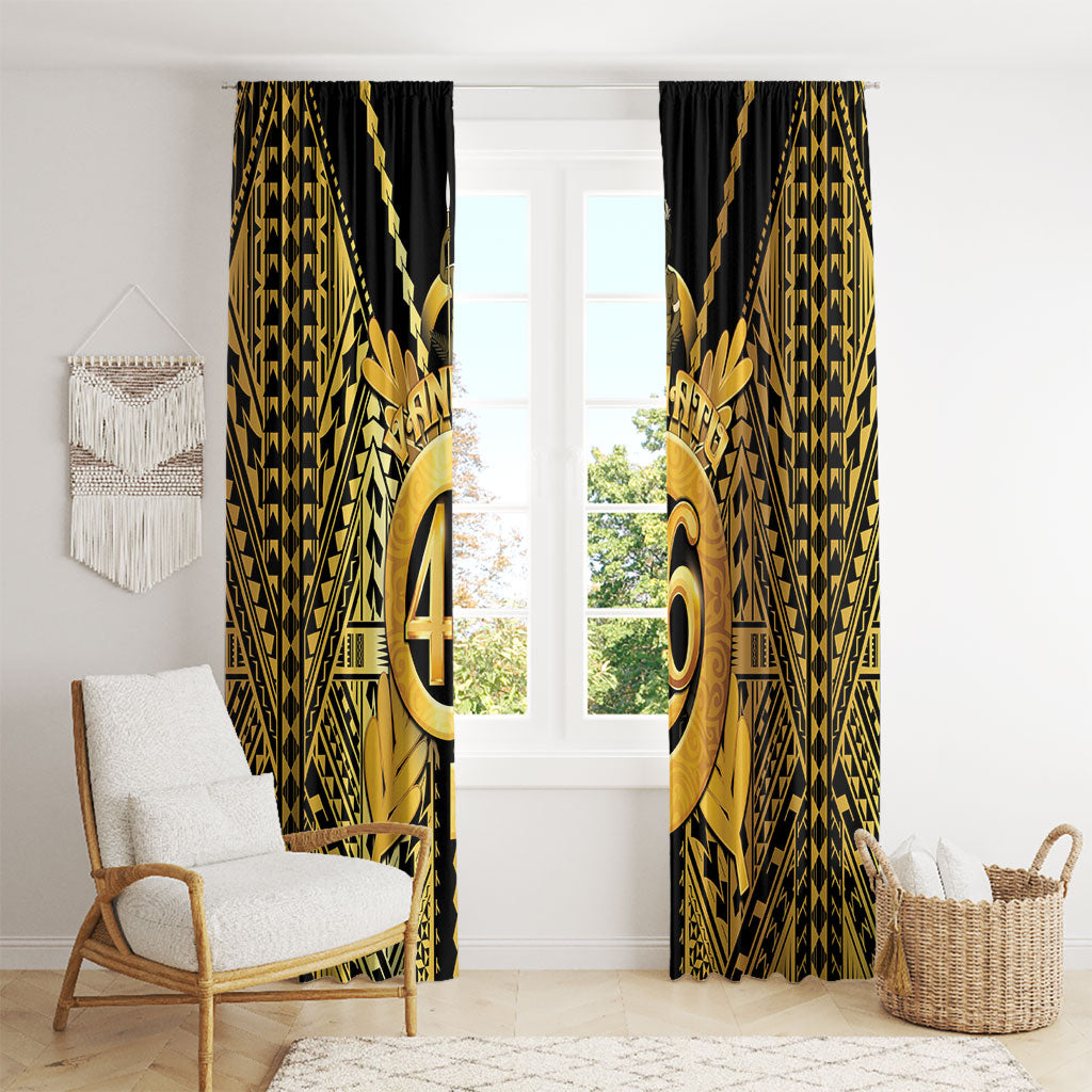 Vanuatu 46th Anniversary Of Independence Window Curtain Gold Style LT05 - Polynesian Pride