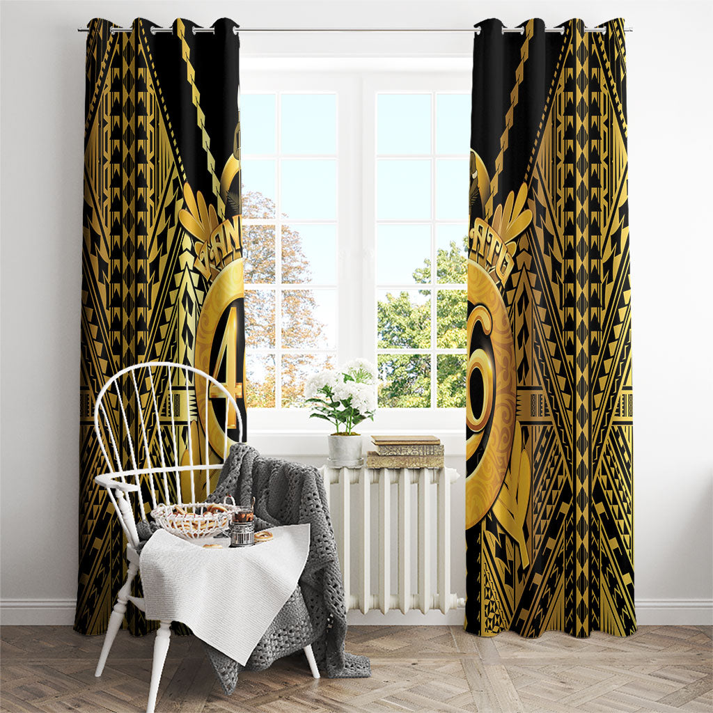 Vanuatu 46th Anniversary Of Independence Window Curtain Gold Style LT05 - Polynesian Pride