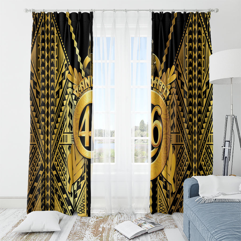 Vanuatu 46th Anniversary Of Independence Window Curtain Gold Style LT05 - Polynesian Pride