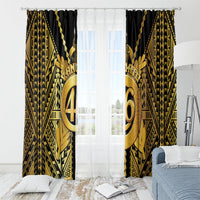 Vanuatu 46th Anniversary Of Independence Window Curtain Gold Style LT05 - Polynesian Pride