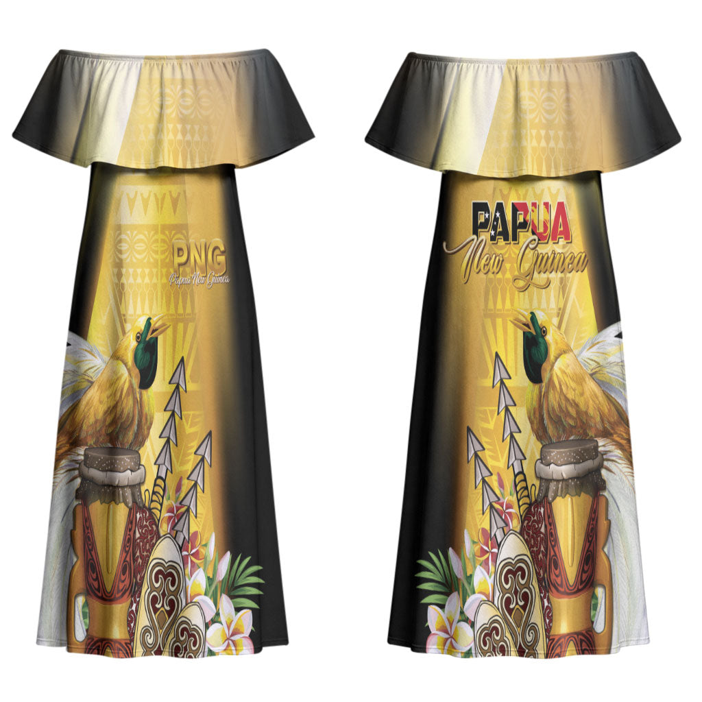 Papua New Guinea Couples Matching Off Shoulder Maxi Dress and Hawaiian Shirt Independence Day Unique Style LT05 - Polynesian Pride