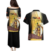 Papua New Guinea Couples Matching Puletasi and Hawaiian Shirt 50 Years Of Independence LT05 - Polynesian Pride