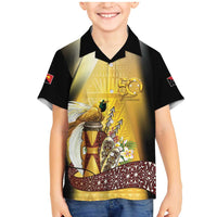 Papua New Guinea Family Matching Mermaid Dress and Hawaiian Shirt 50 Years Of Independence LT05 Son's Shirt Gold - Polynesian Pride