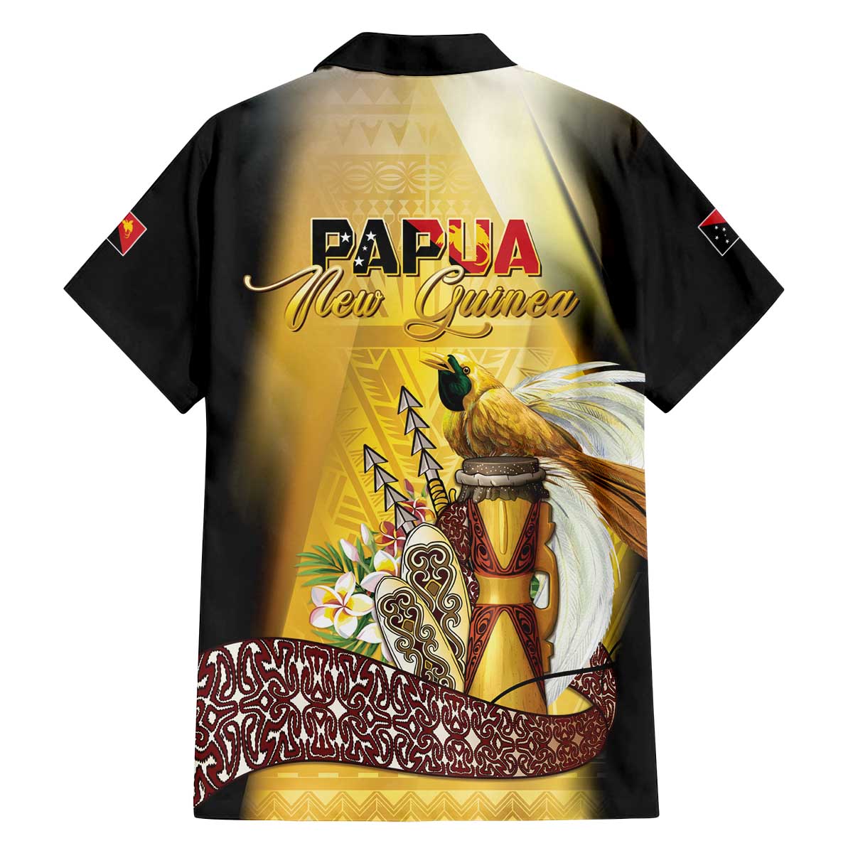 Papua New Guinea Family Matching Off The Shoulder Long Sleeve Dress and Hawaiian Shirt 50 Years Of Independence LT05 - Polynesian Pride